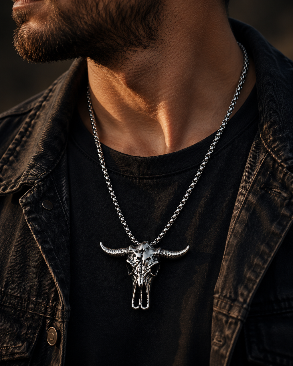 Bison Skull Necklace
